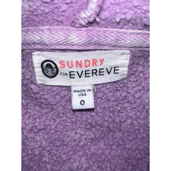 SUNDRY for Evereve Mineral Wash Hoodie Pullover Sweatshirt Sz 0 X-Small - Picture 7 of 9